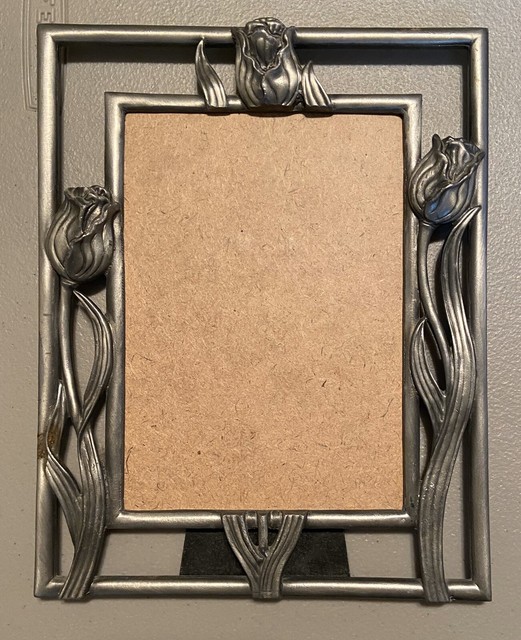 Heavy Pewter Metal Picture Frame With Roses 5x7 eBay