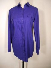 Beautiful Women's Small Coldwater Creek No Iron Blue Long Sleeve Button Blouse