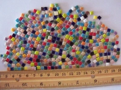 5 mm Tiny Micro Ceramic Mosaic Tile Pieces - Mixed Colors - 2 oz bag -400 +/- - Image 1 of 4