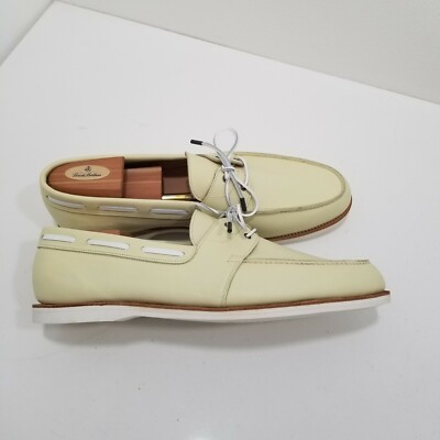 New John Lobb Livonia Leather Boat Shoe Men's Size 6D US In Light