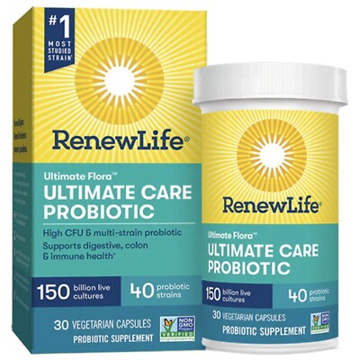 ReNew Life Ultimate Care Digestive Probiotic 150 Billion CFU 30 Caps EXP:10/2026