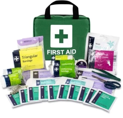 LEWIS-PLAST 90 Piece Premium First Aid Kit (Includes Bandages, Plasters, Saline Wipes)