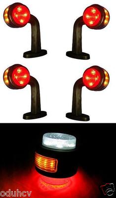 4 Stück 24V LED rot/weiß/gelb Seitenmarkierungs-Beleuchtungseinheiten LKW Traktor Chassi