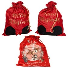 Luxury Red Velvet Disney Christmas Sack for Presents / Gifts - Choose Design