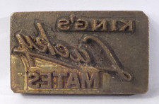 KING'S LUCKY MATES: Brass Leather Embossing Stamp: TJ Edwards Millers Falls