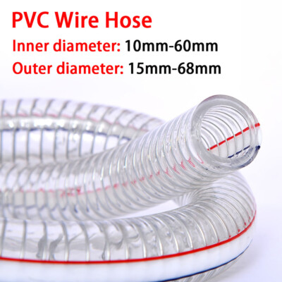 #ad #ad Wire Reinforced Braided Clear Hose PVC Hose ID 10mm 50mm Air Water Fuel Pipe AU $236.04