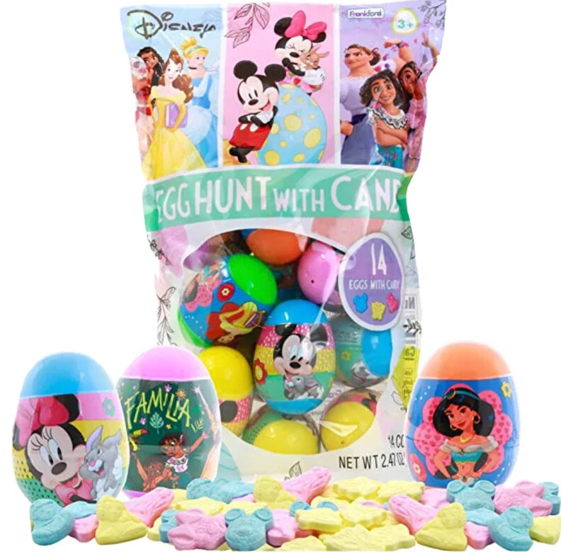 Disney Mickey Minnie Princesses Encanto Chara 14 Candy Filled Easter Eggs 2.47oz