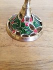 Set of 4 Vtg Hampton Brass Green & Red Enamel Holly Berry Dinner Candle Holders — photo 10