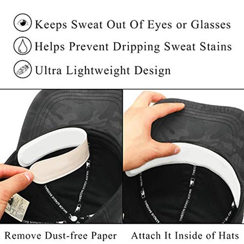 10Pcs Absorbent Non Sweat Golf Hat Liner Strips Pads Baseball Flat Sun Cap Hat - Picture 4 of 8