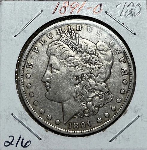 1891-O  Morgan Dollar AU* Start Below Bid -216