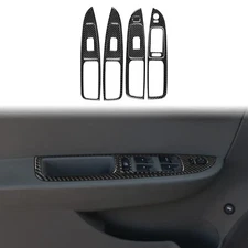 9Pcs Window Lift Switch Panel Trim For Chevrolet Malibu 10-12 Real Carbon Fiber