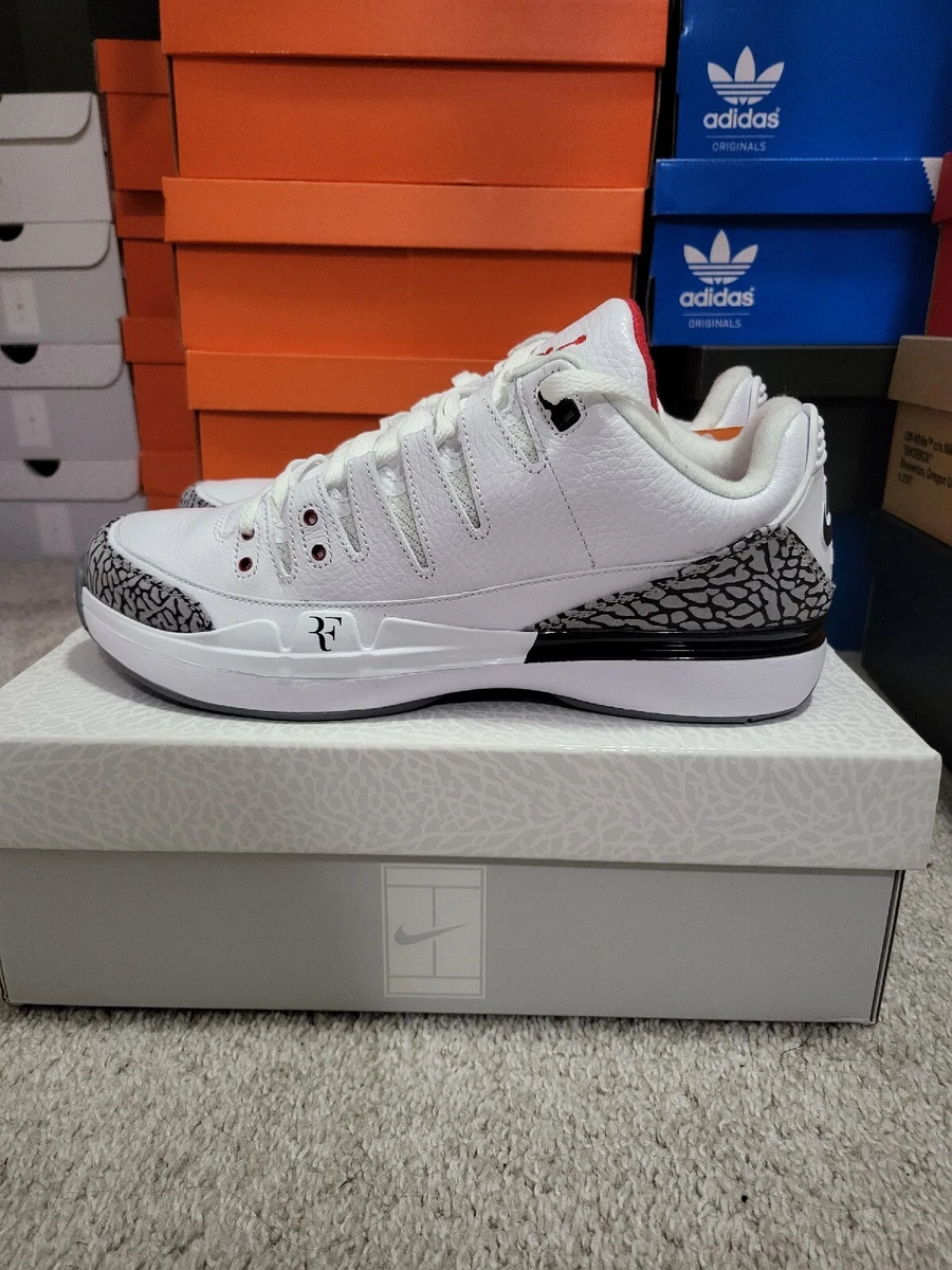 Adaptación simbólico profundo Nike Roger Federer Air Jordan Zoom Vapor RF x AJ3 Tennis Shoe Sz 9.5 Cement | eBay Adaptación simbólico profundo Nike Roger Federer Air Jordan Zoom Vapor RF x AJ3 Tennis Shoe Sz 9.5 Cement | eBay
