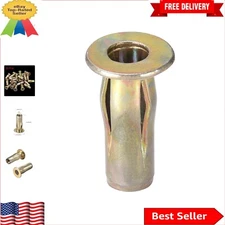 25Pcs Multi-Grip Rivet Nut Set - Carbon Steel Threaded Insert for Fastening P...