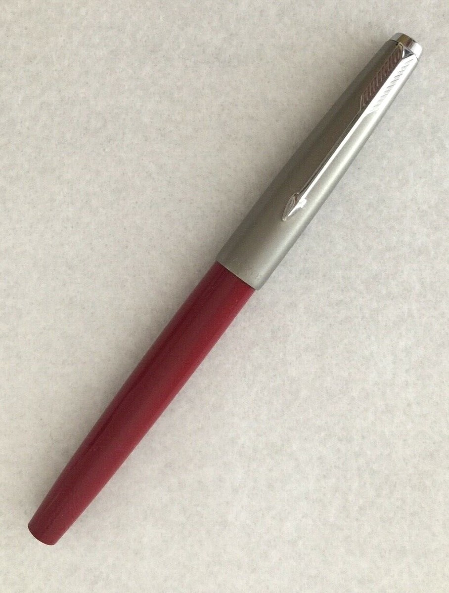 RARE PARKER 51 MARK II BURGUNDY RED FOUNTAIN PEN FINE GOLD NIB CT
