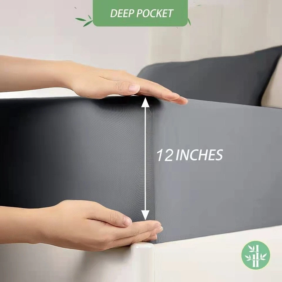 100% Bamboo Sheet Sets, Soft, Cooling & Breathable Bed Sheets - Image 4 of 4