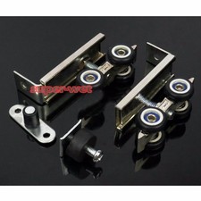2 X Sliding Glass Wood Door 4 Wheel Roller 20mm Hanging Pulley Shower Bathroom