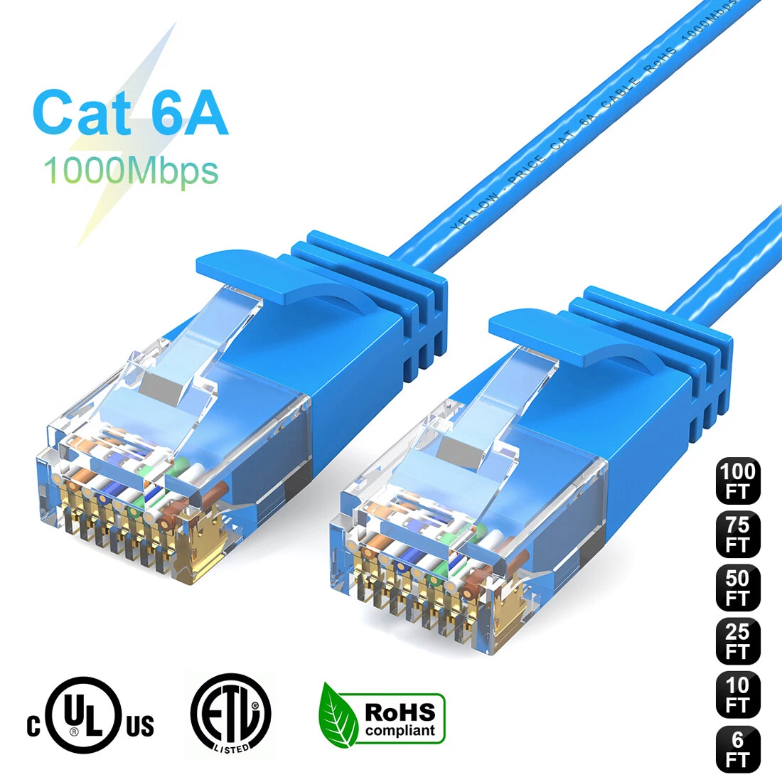 for PS5 PS4 Switch Cat6A Ethernet Cable High Speed 30AWG UTP Patch Cord US  lot