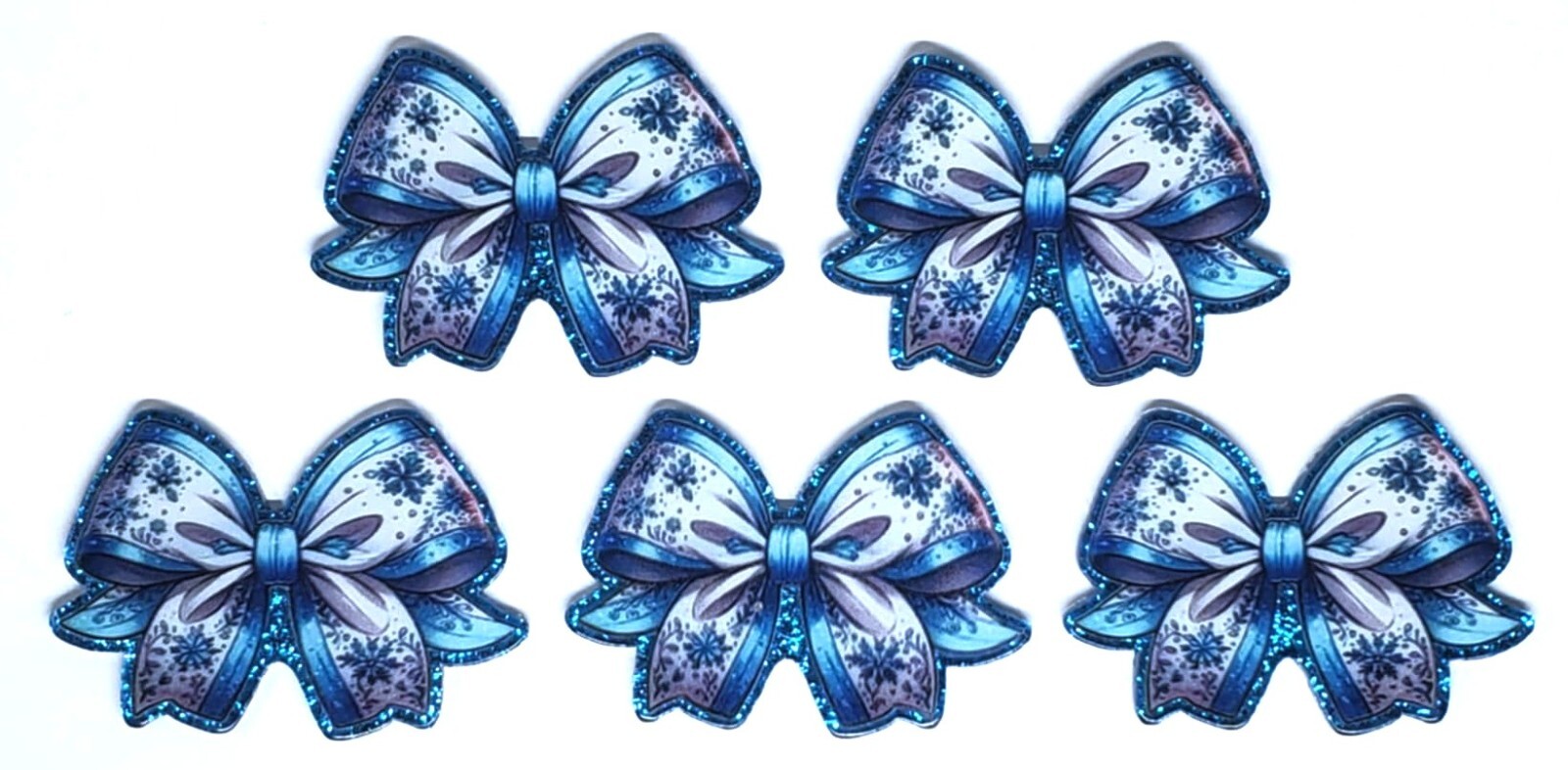 50% OFF - Blue Bow - Acrylic Resin Flatback Charms For Badge Reels - DIY Crafts