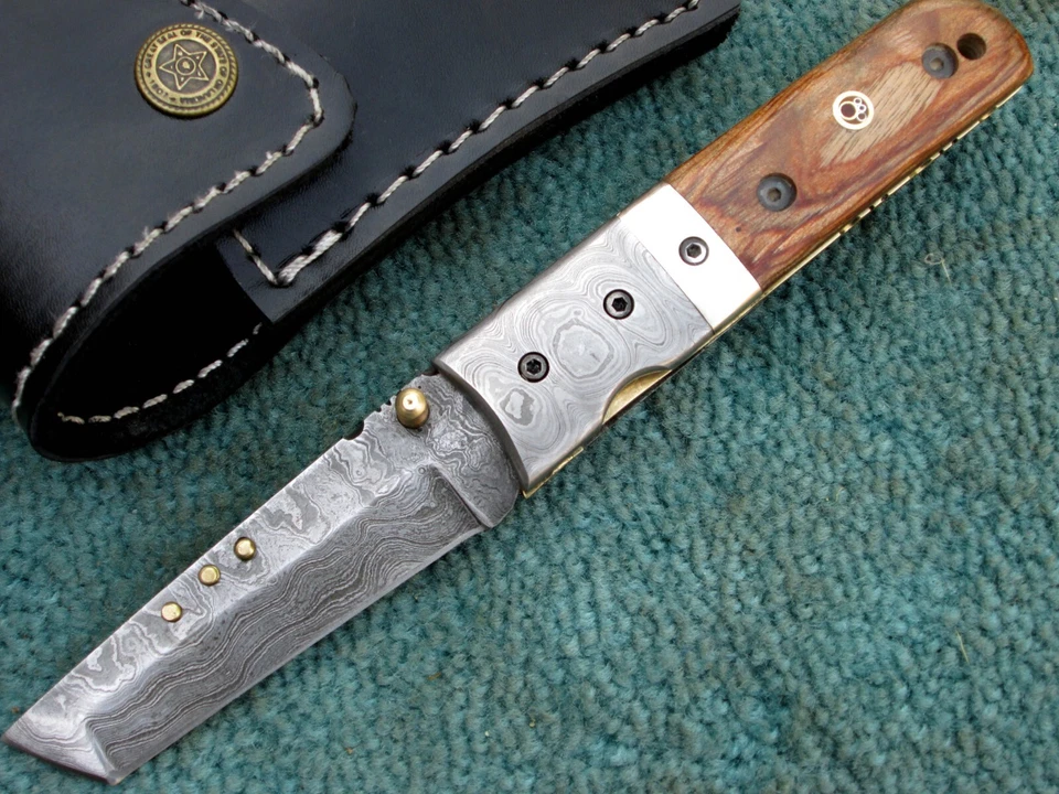 Hand Made Tanto Blade Folding Knife ,Superior Damascus Steel Tanto Folding Knife - Image 2 of 4