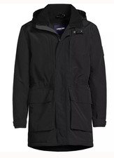 LANDS END Women's Squall Waterproof Insulated Parka BLACK Size XL / 18