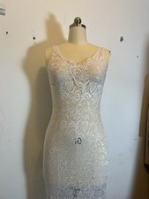 Frederick's of Hollywood White Lace Slip Dress Lingerie Women's Size M