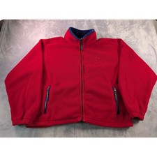 90's Eddie Bauer EBTEK Full Zip Fleece Outdoors Made in USA Blue Jacket Men's L