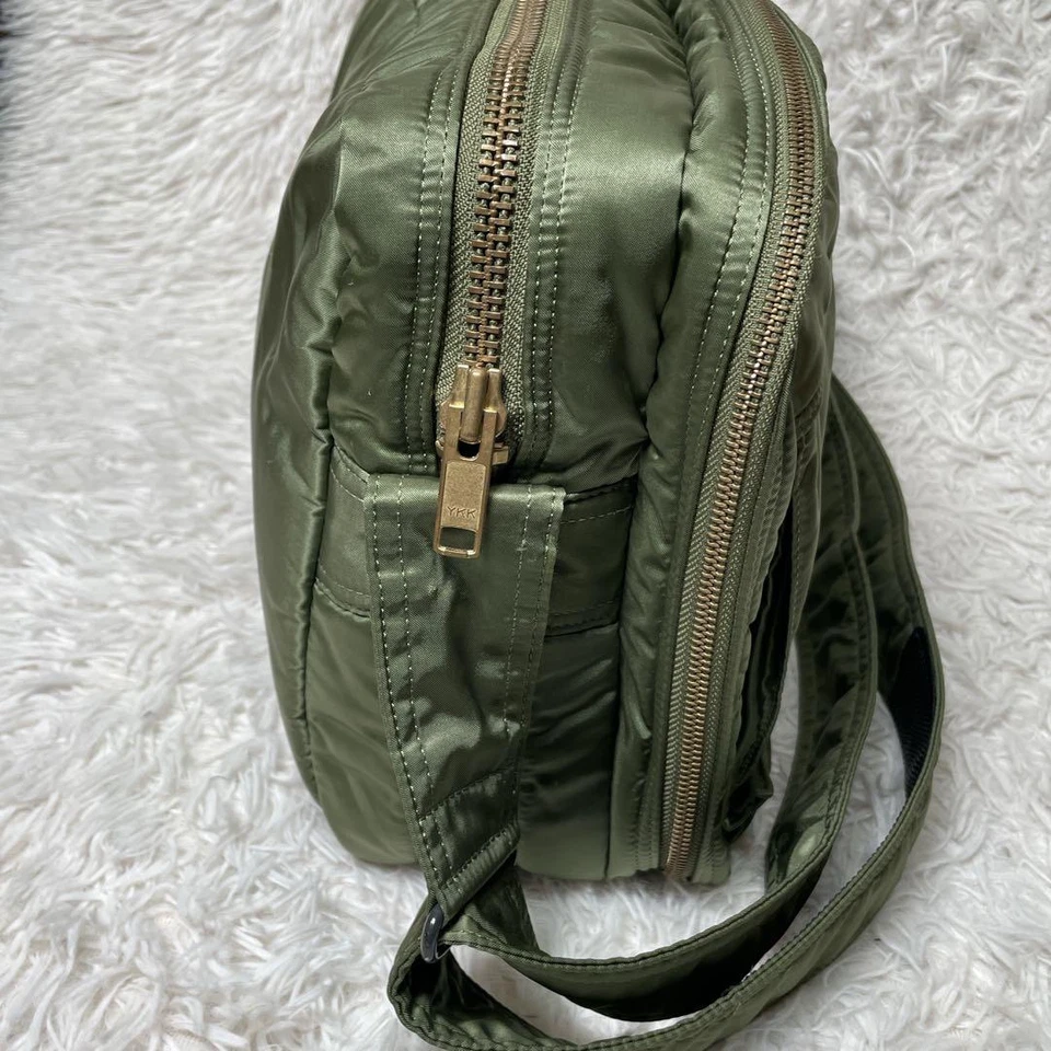 Bolso de Hombro PORTER Tanker Verde Salvia XL Nylon 2 Capas Grande Yoshida Japón Usado Foto 4 de 4