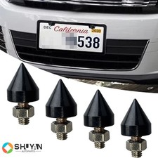 4x Universal Chrome Bullet License Plate Fastener Screw Caps Anti Theft M6 X 1.0