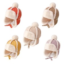 Children Trapper Hat Winter Warm Fleece Lining Pullover Hat with Plush Ear Flap