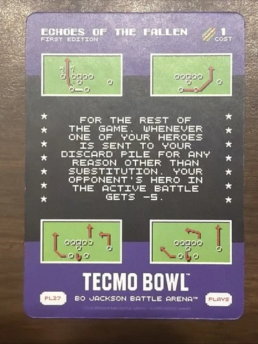 2026 Bo Jackson Battle Arena Tecmo Bowl Play Card #PL27 ECHOES OF THE FALLEN SP