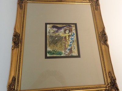 Christ as a Clock  Color lithograph 1957 9 x 8 Mourlot FRAMED COA Plate Signed