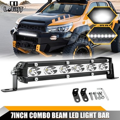 Slim 7inch LED Light Bar Spot Flood Work Fog Driving Truck Offroad ATV SUV 4WD