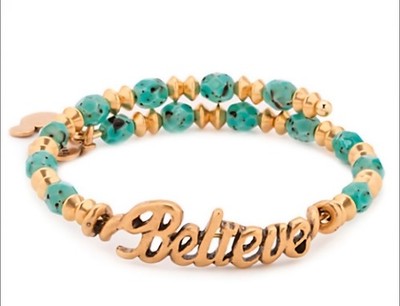 NEW Disney Parks ALEX AND ANI Beaded BELIEVE Wrap Bracelet - RETIRED