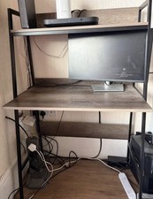 Industrial Style Computer Desk with Shelves – Great Condition