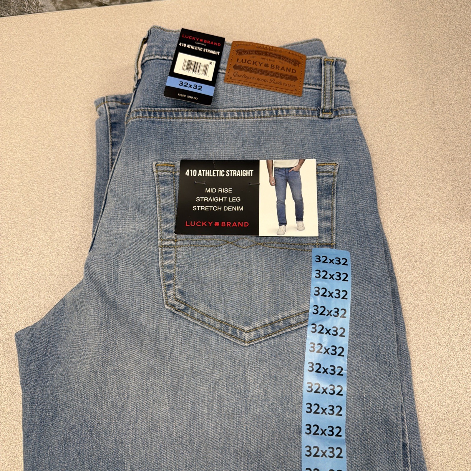 Men's Size 32x32 Light Wash Denim Pants