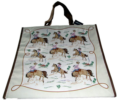 Reusable Tote Bag ~ 19'' X 18'' X 8'' ~ BUCKING BRONCO'S ~ By Marshall's