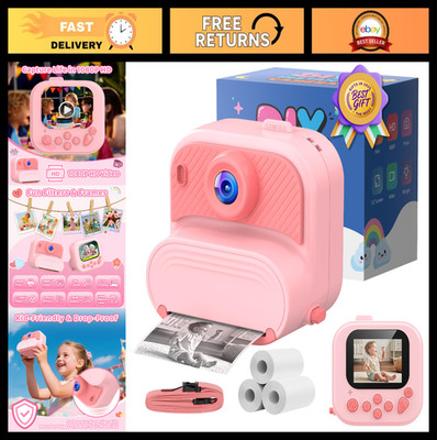 Kids Instant Print Camera - 1080P HD Digital Toy for Ages 3-12 - Perfect Birthda