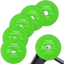 Glass Cutting Disc for 4-1/2" Angle Grinder, 5 Pack Green Glass Ceramic Diamond