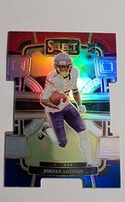 2023 Panini Select - Concourse Jordan Addison #66 Red & Blue Prizm Die-Cut (RC)