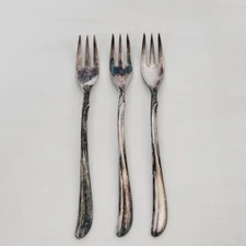 Set of 3 1958 International Silver Radiance Plated 5 5/8" Cocktail Seafood Forks