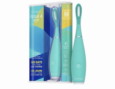 FOREO ISSA Electric Toothbrush Sonic Smile Sky Blue NIB Travel Waterproof