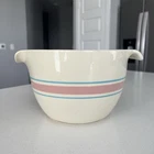 Vintage McCoy Mixing Batter Bowl Pink & Blue Stripe Country Farmhouse