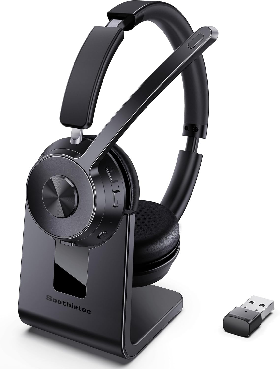 Soothielec Wireless Headset Noise Cancelling Mic Bluetooth Office Calls