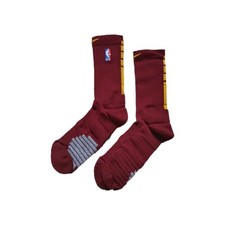 Nike NBA Authentic Socks Burgundy/Yellow, Size XL, Mid Calf