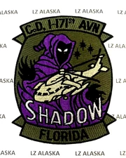 US ARMY C,D 1-171st AVIATION REGIMENT "SHADOW" FLORIDA HELICOPTER PATCH (USA-1)