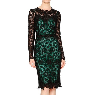 chinese dress ladies Dolce & Gabbana Cordonetto Lace Dress Black Size 40 Long Sleeve Sheath –  Celebrity Owned main image 0