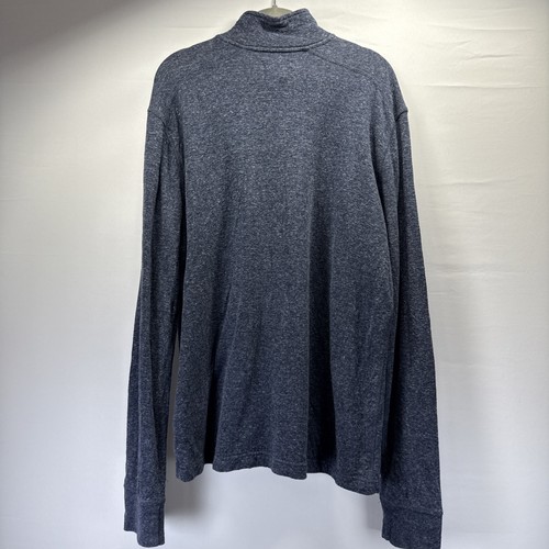 J Crew Knit Goods Men's 1/4 Zip Sweater Large Blue Knit Cotton Long Sleeves - Picture 5 of 7