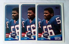 3 ) 1988 Topps Lawrence Taylor Football Cards Lot New York Giants Sale Mint $$