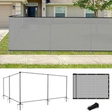 Iron Poles Privacy Fence 6'H x 24'W Metal Fence Covering Privacy Fence Screen...