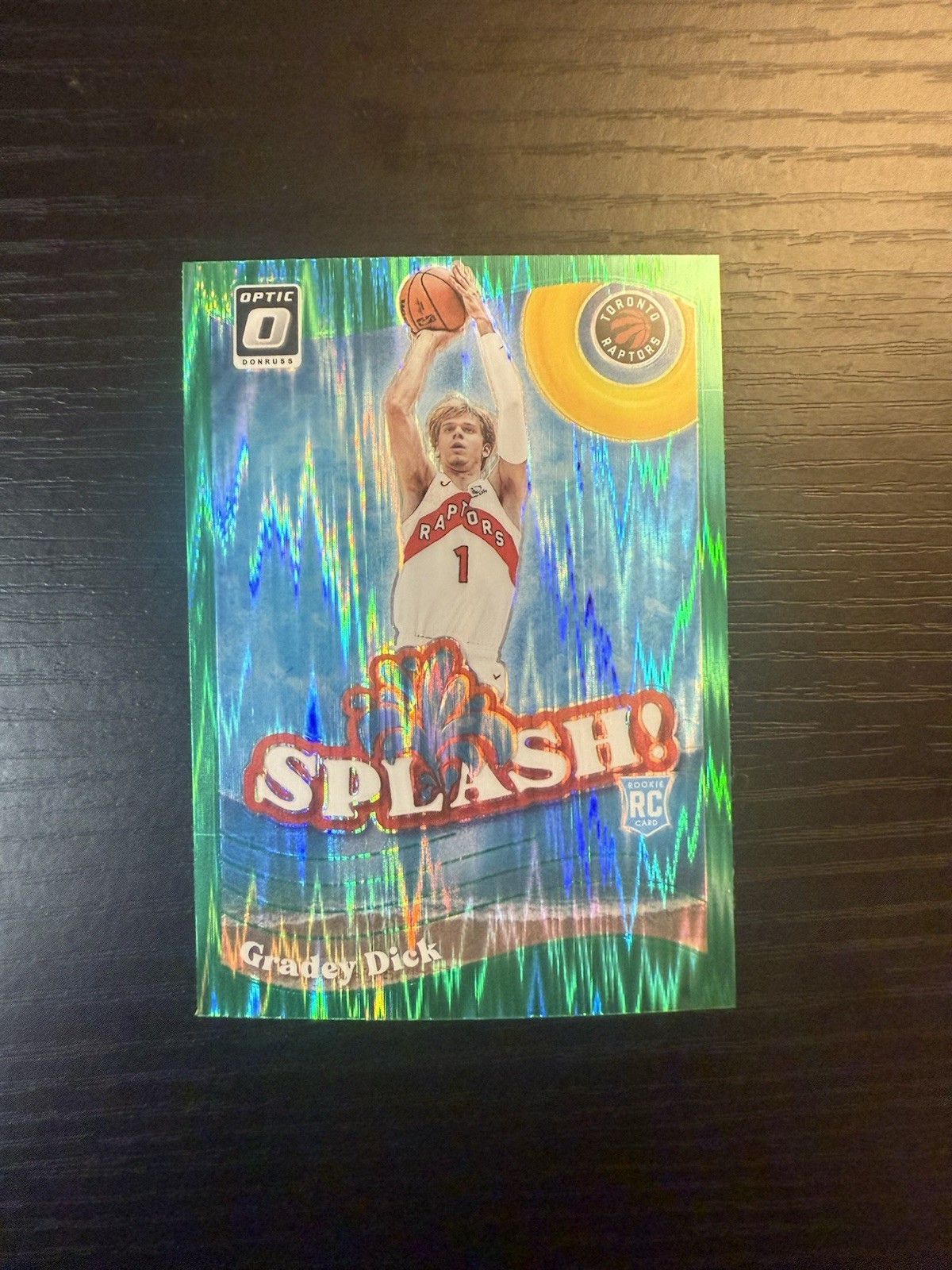 2023-24 Panini Donruss Optic - Splash! Gradey Dick #9 Green Shock Prizm (RC)